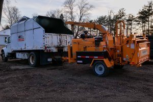Morbark brush chipper for branch and brush removal in Rockford, IL
